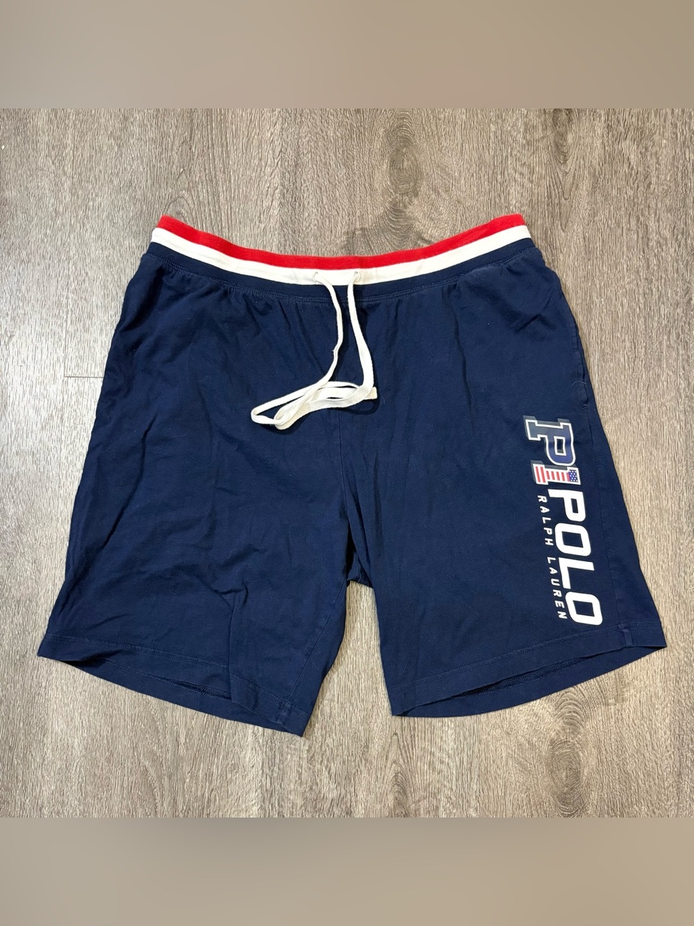 Polo Ralph Lauren Men's XL Graphic Jersey Knit Lounge Sleep Shorts Navy Blue P1